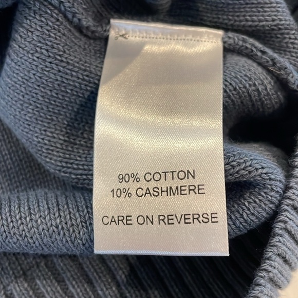 Billy Reid Blue Cotton/Cashmere Men’s Sweater Small - Picture 6 of 9